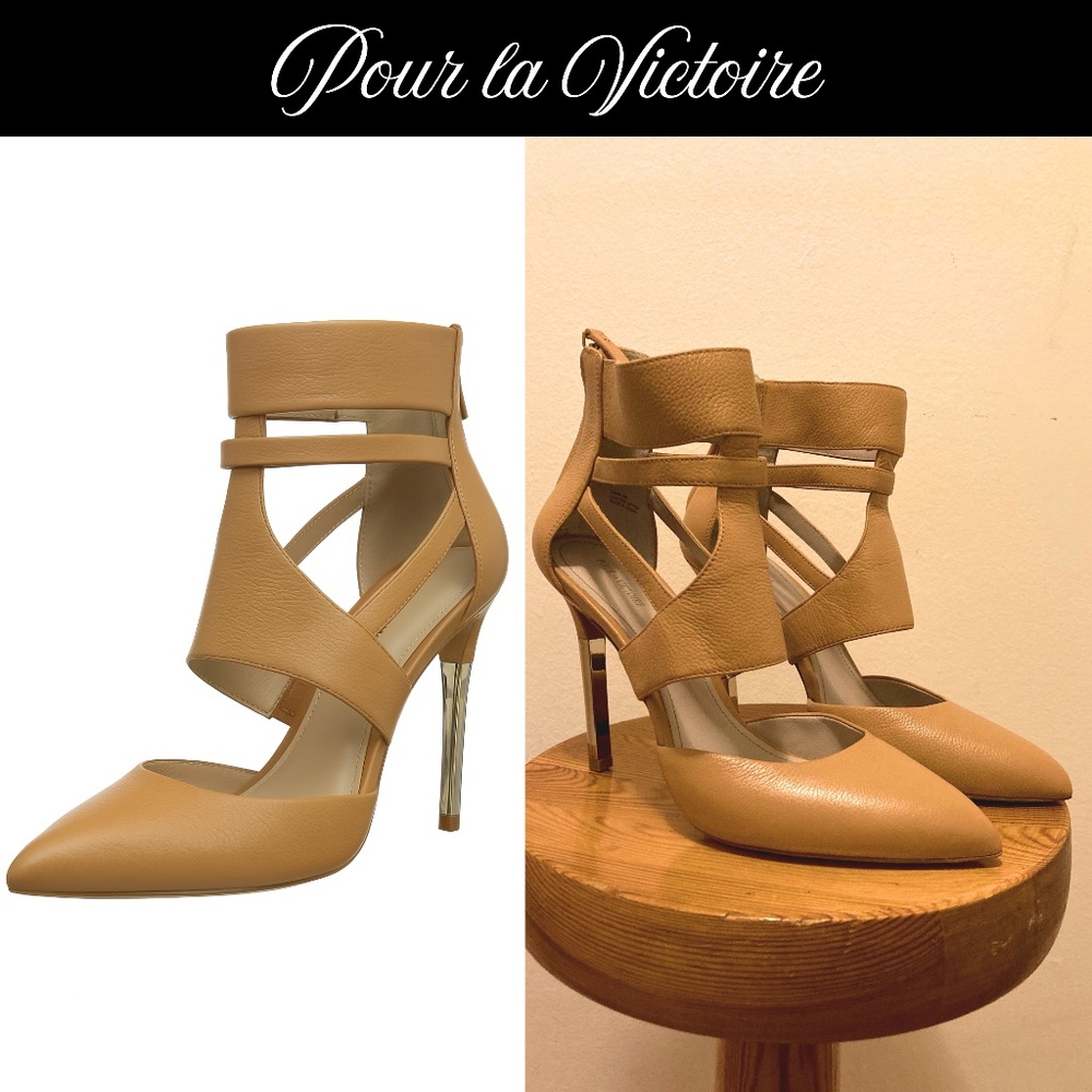 Pour La Victoire Zanie Tan Caged Heels - Picture 2 of 7